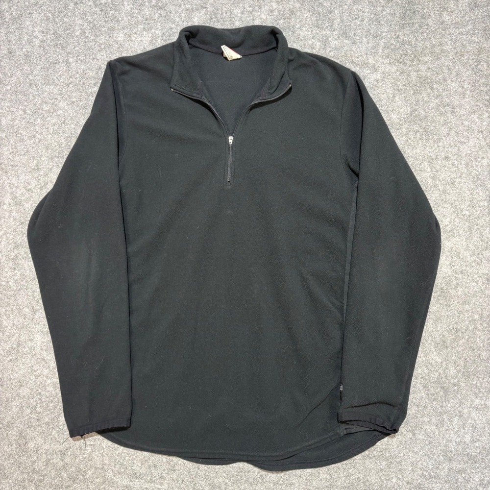 Nike Fit Mens XL Quarter Zip Fleece Pullover Black Mock Neck Long Sleeve Top
